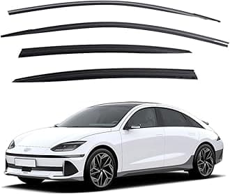 Safe Smoke Window Visor Deflector Sun Rain Vent Guard 4 Pcs Set Compatible with IONIQ 6 2023~ Out Channel Visor