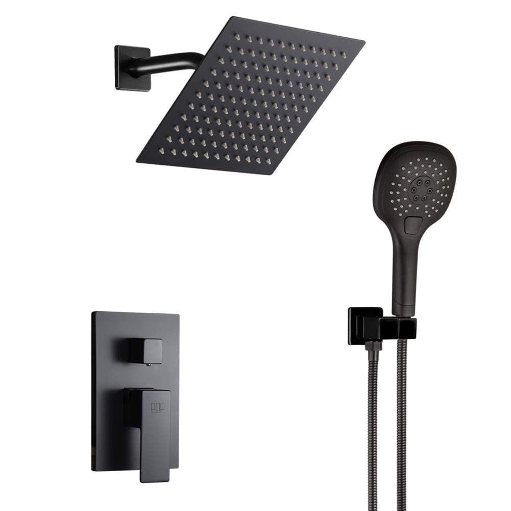 POP SANITARYWAREAdjustable Shower Head Extension Arm - 10 Inch Brass Shower Arm Extender Hardware Black