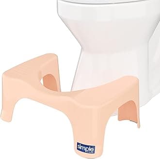 Simple Bathroom Toilet Stool, Peach 7", Ergonomic Stool – Posture-Enhancing Bathroom Footrest for Improved Digestion & Constipation Relief