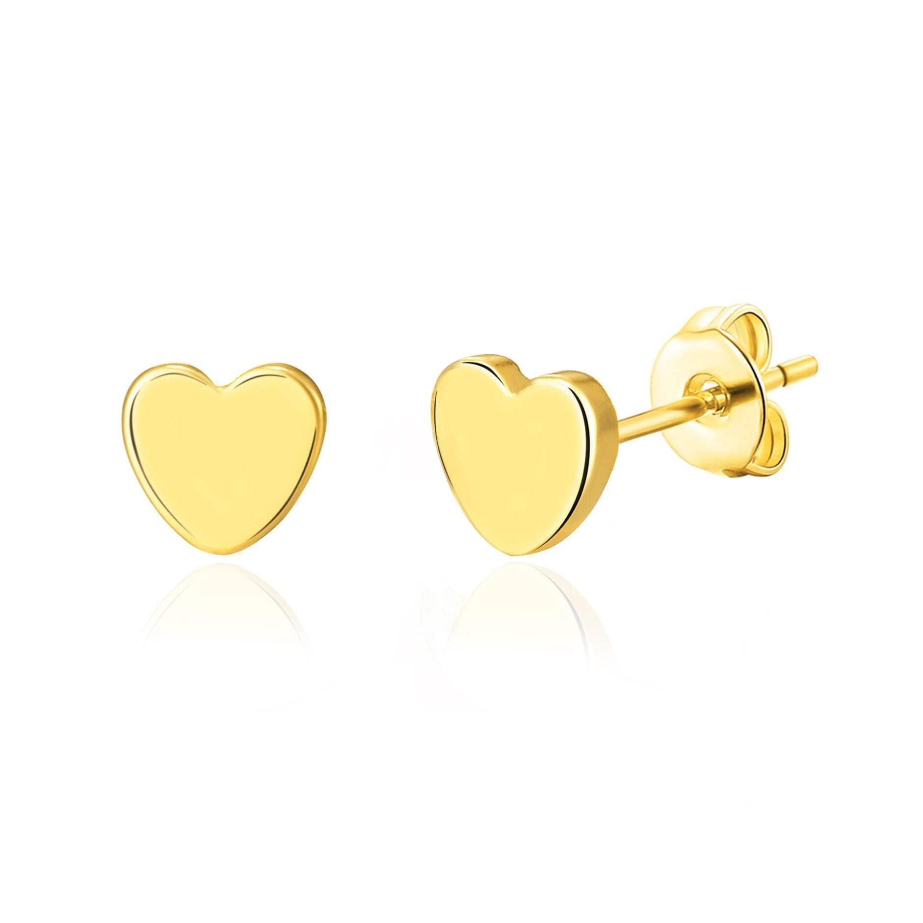 Philip Jones Gold Plated Heart Stud Earrings
