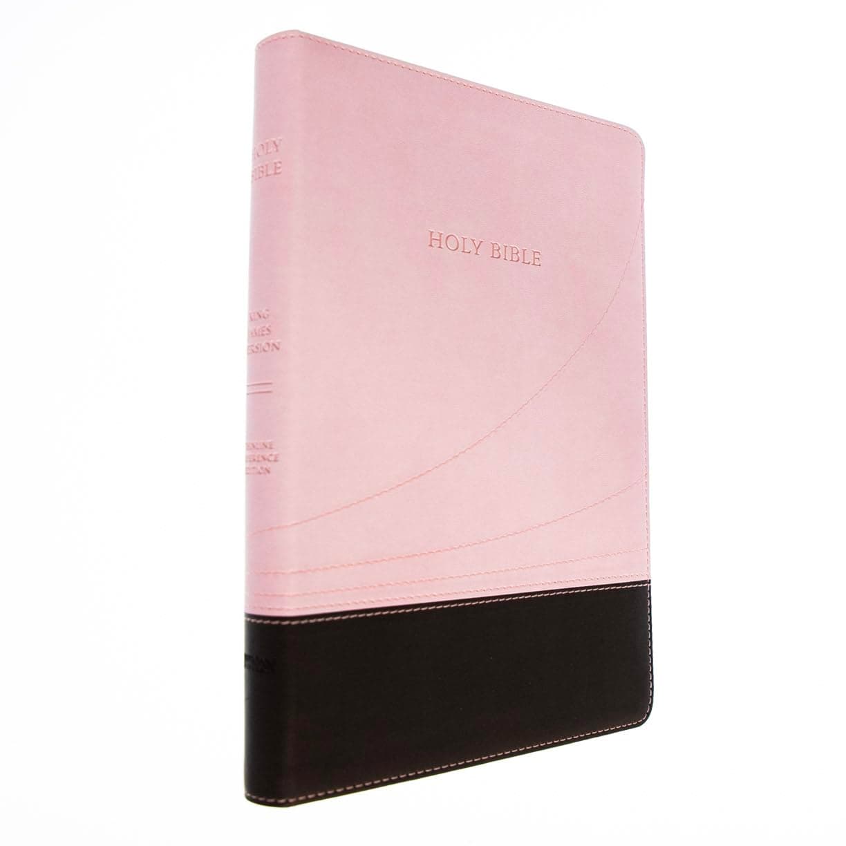 Holy Bible: King James Version Large Print, Chocolate / Pink FlexiSoft Leather Thinline Reference Bible Paperback – Large Print, 30 June 2010
