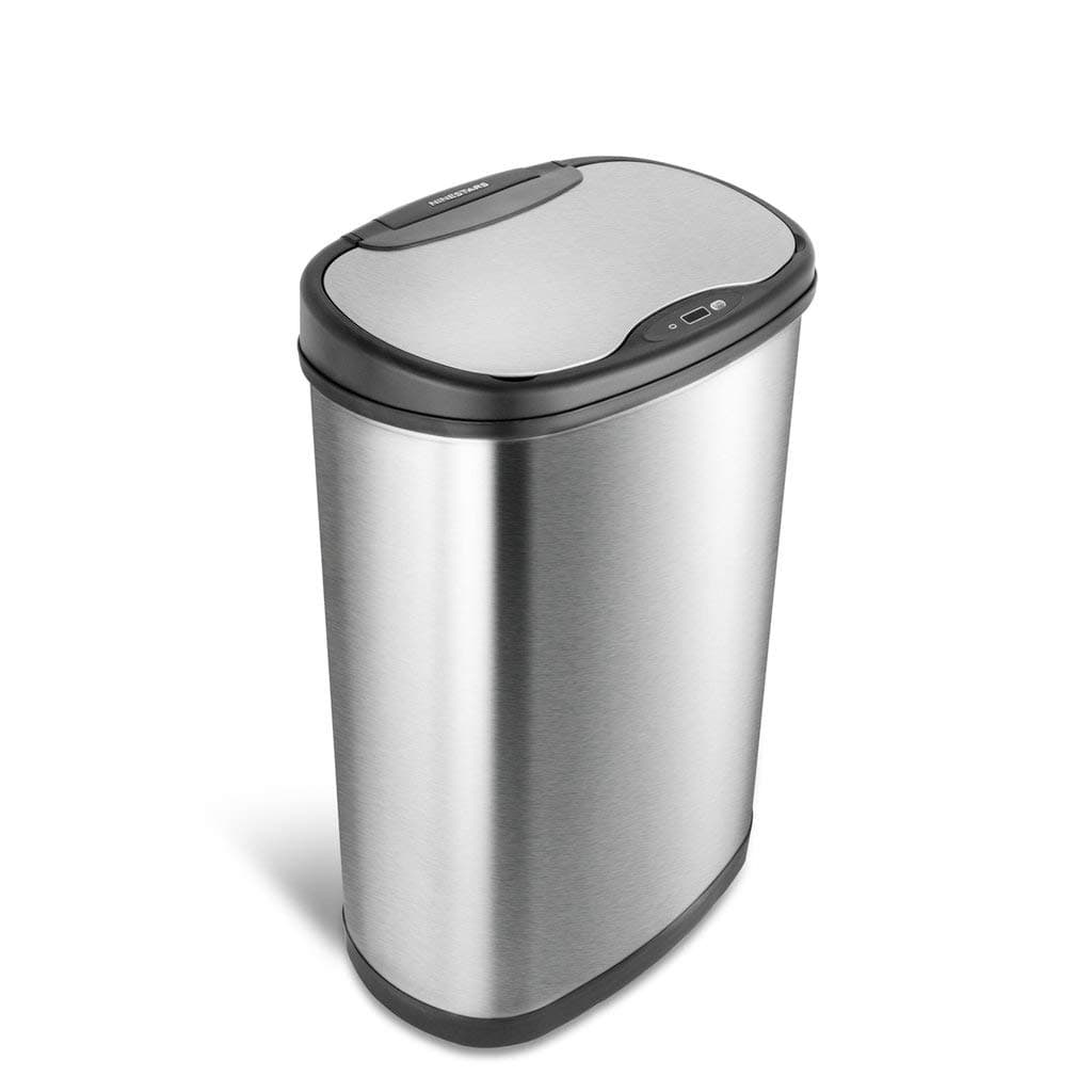 NINESTARS Stainless Steel DZT-50-25 Motion Sensor Trash Can, Large, 50 Liter, Silver
