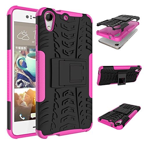 for HTC D728 Case, Hard PC+Soft TPU Shockproof Tough Dual Layer Cover Shell for 5.5" HTC Desire 728, Rose
