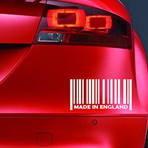 MADE IN ENGLAND BARCODE Sticker Funny Car Window Bumper JDM EURO Caravan Bike Scooter Novelty Vinyl Decal