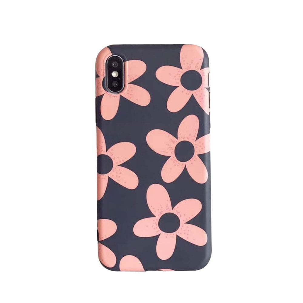 BONTOUJOUR Phone Case Compatible with iPhone XS Max, Beautiful Art Orange Flower Pattern Serie Cover Case Matte Surface Soft TPU 360 Degree Good Protection