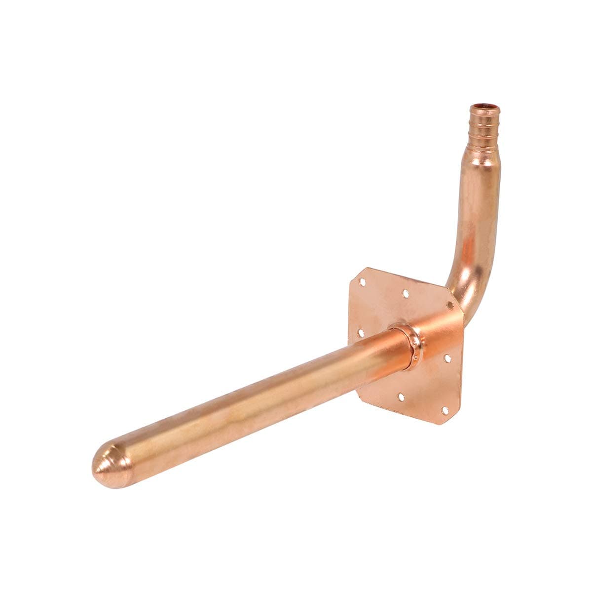 Pexflow PSO-12F8 PEX Copper Stub Out Elbow with Wall Flange, 1/2", Brass