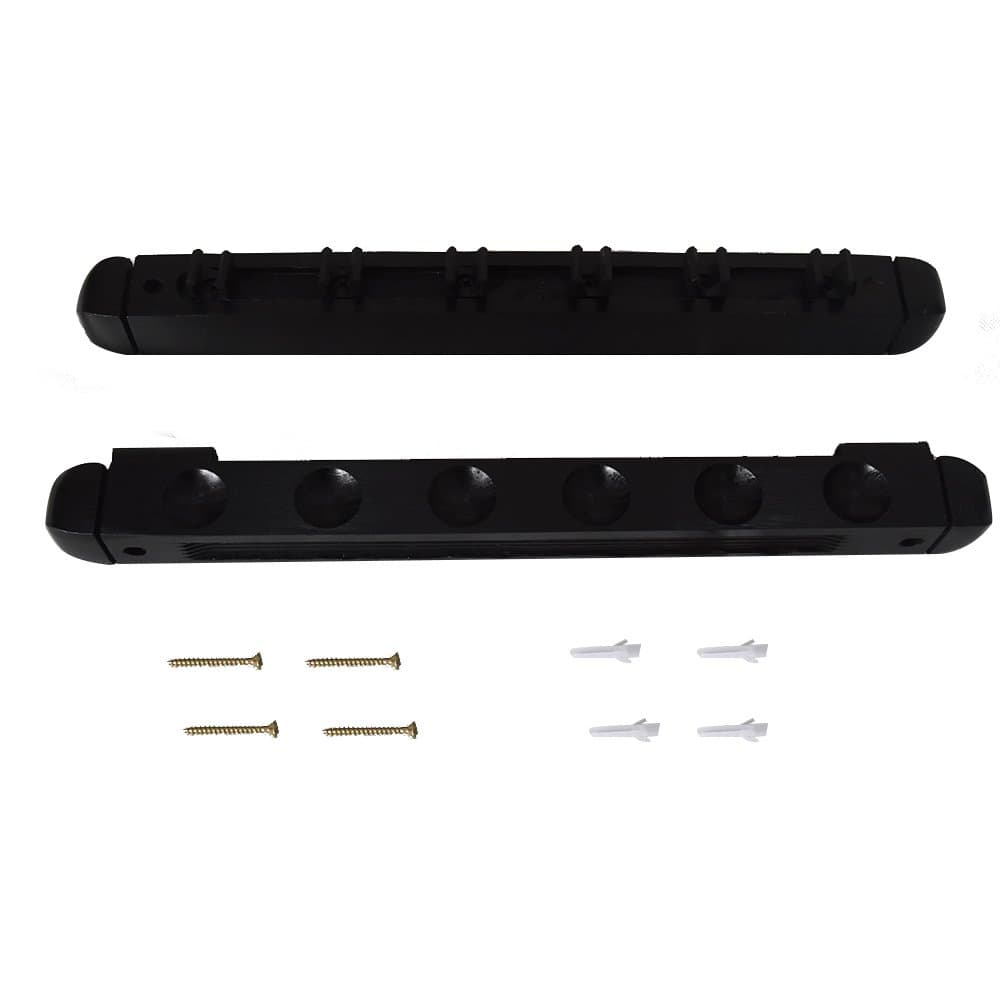 East Eagle Standard 6 Pool Cue Stained Wood Wall Rack with Clips