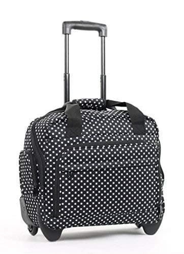 DUA Essential On-Board Black & White Polka Lightweight Laptop Case on Wheels 3 Year Warranty