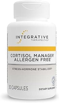 Cortisol Manager Allergen Free - Adrenal Health Support Supplement for Healthy Stress Response* - Vegan, Non-Dairy & Gluten-Free - 30 Capsules (15 Servings)