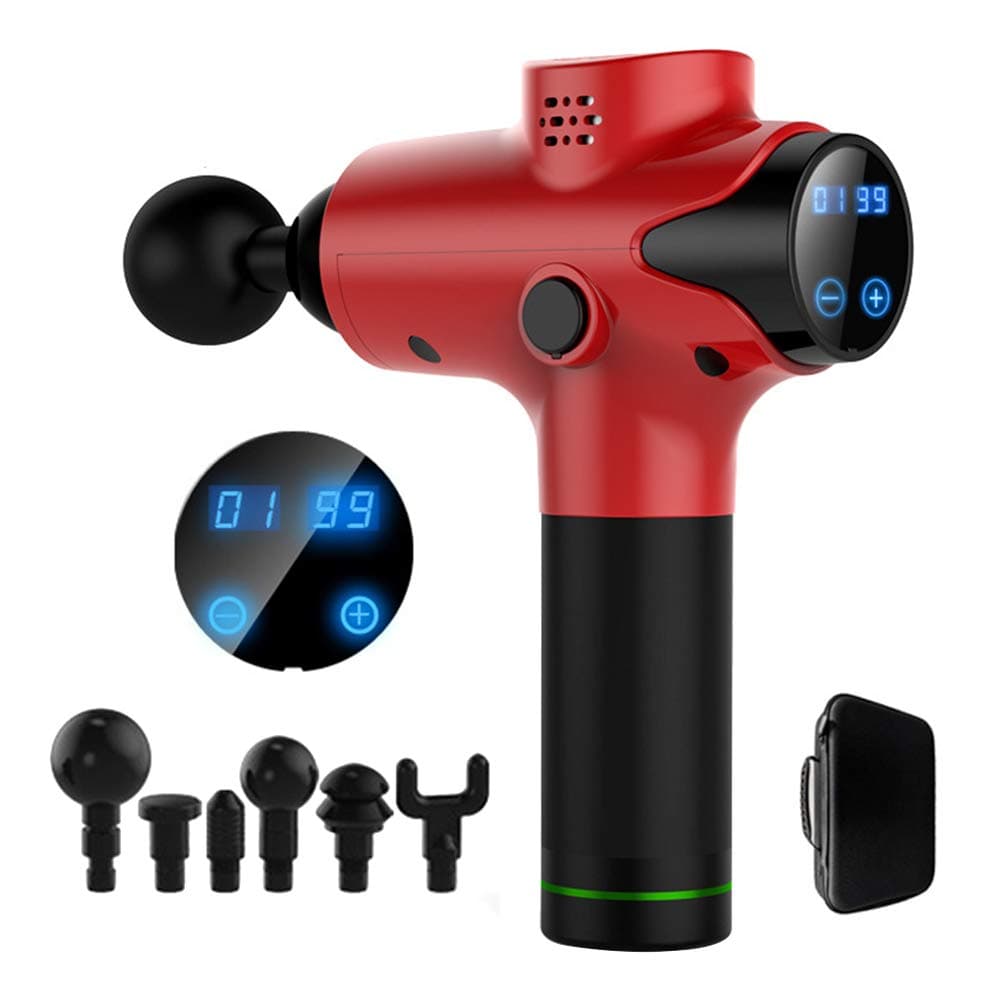 Kappha Hand massager with 20-speed variations Cordless rechargeable massager for deep tissue Portable massager with 6 massage heads