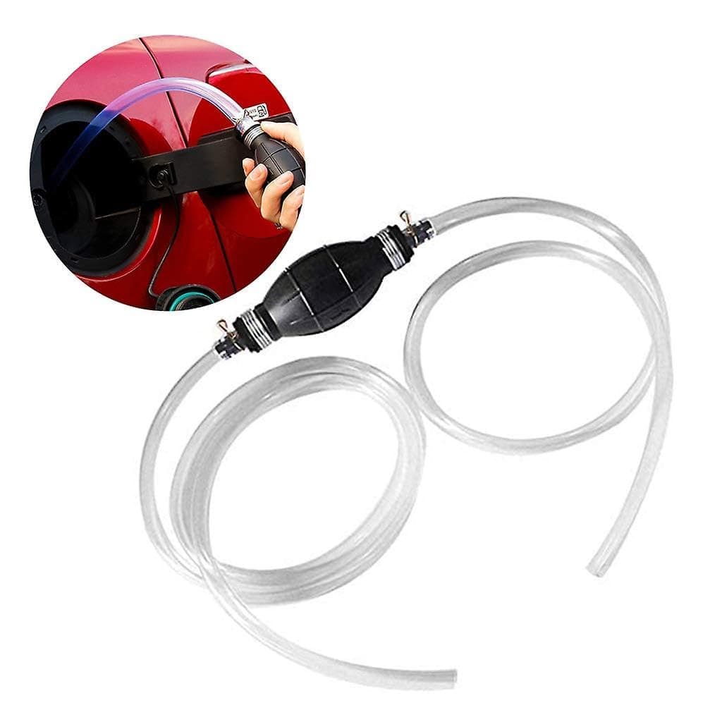 Fuel Transfer Pump, Hand Transfer Fuel Pump with 8mm Primer Fuel Line Hose for Gasoline/Fuel/Liquid/Water Transfer