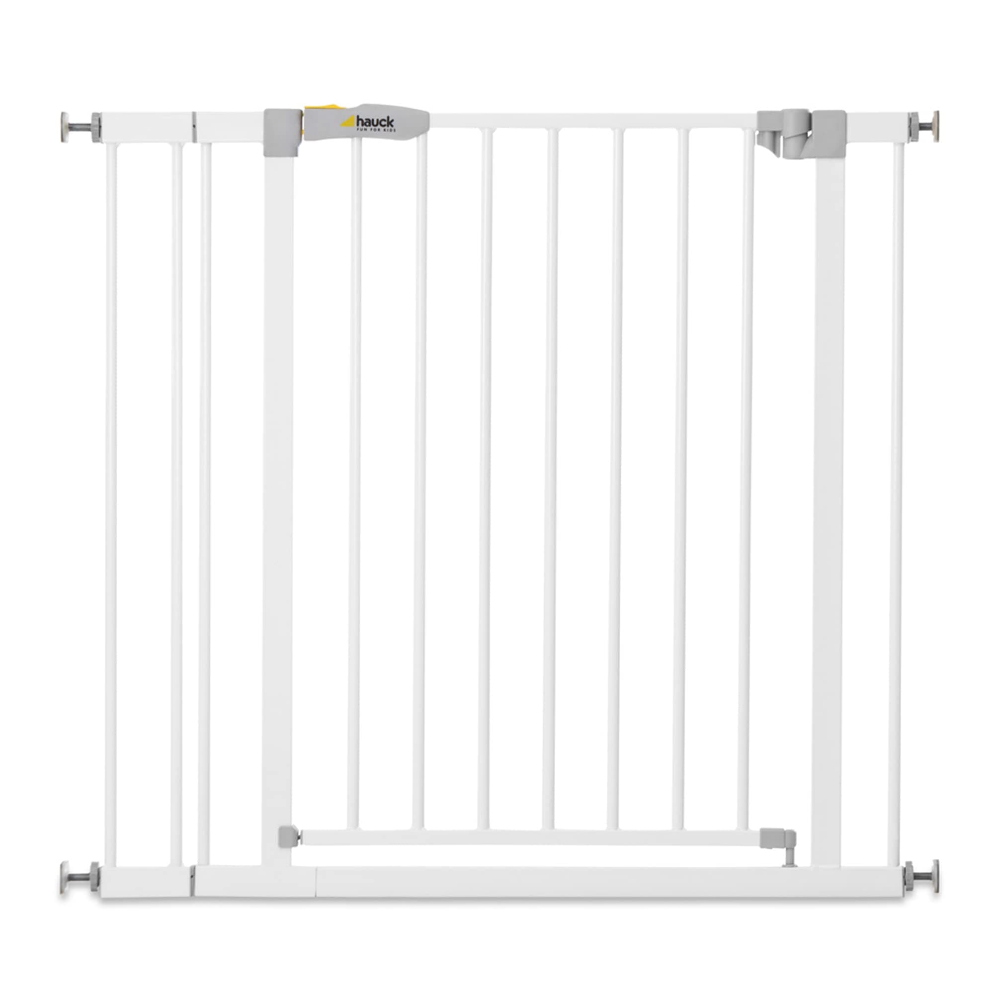 Hauck Safety Gate for Doors and Stairs Open N Stop KD incl. 9 cm Extension/Pressure Fit / 84-89 cm Large/Metal/White