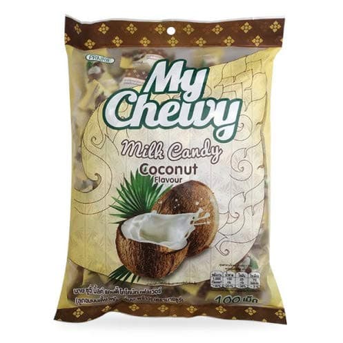 My Chewy Milk Candy, Soft Chewy Candy 100 tablet, Size 360g (Coconut)