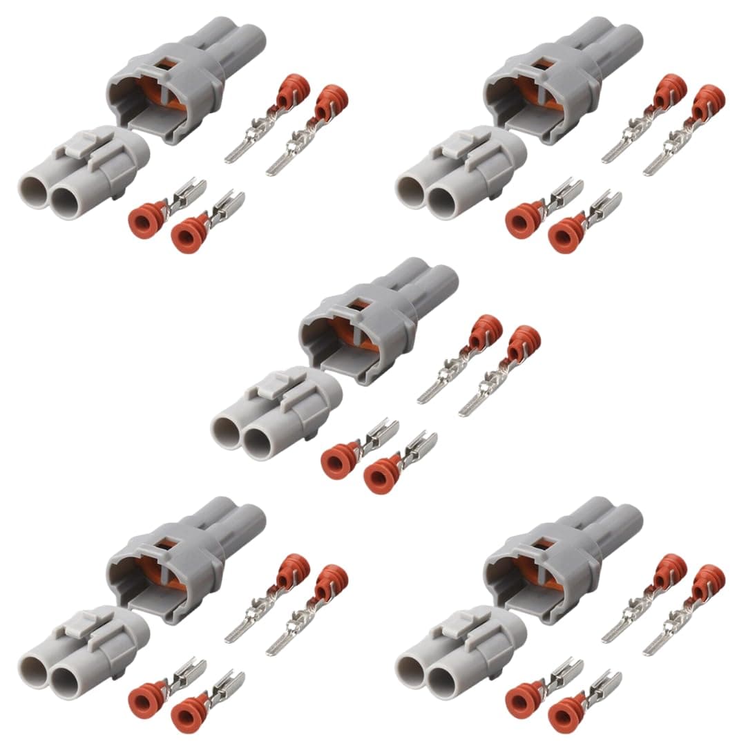 5pc Waterproof 2 Pin Connector Plugs Set Fits Sumitomo MT090-6187-2311 6180-2321