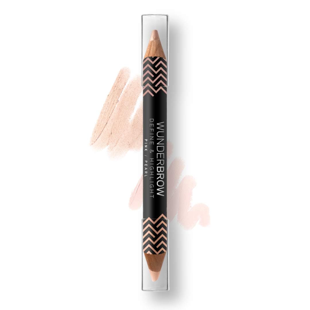 WUNDERBROW Define and Highlight- A Long Lasting and Waterproof Dual Ended Pencil that Highlights and Illuminates the Brow Bones, Pink-Pearl