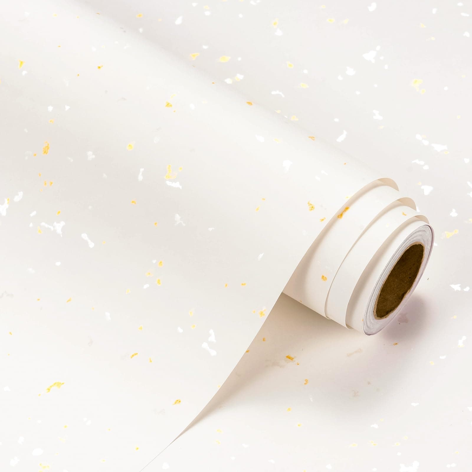 WRAPAHOLIC Ivory Wrapping Paper Roll - Mini Roll - 17 Inch x 16.5 Feet - Ivory Gold Design with Silky Touch Perfect for Birthday, Wedding, Baby Shower, Holiday