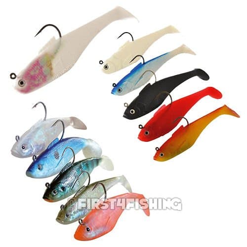 First4FishingSidewinder Super Solid/Holo Shads - Cod Bass Wrasse Pollock Sea Fishing Lures