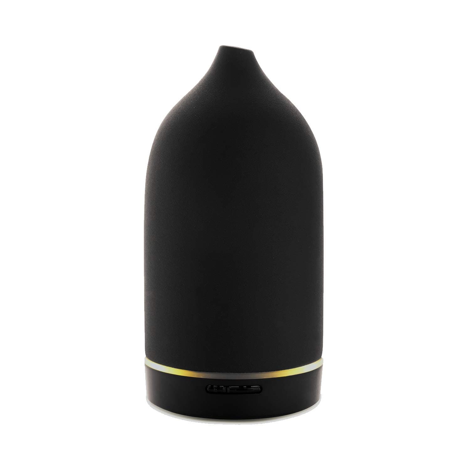 CASA Handcrafted Ultrasonic Fragrance Essential Oil Diffuser for Aromatherapy, Ceramic Cover, Black Stone 100ml Capacity