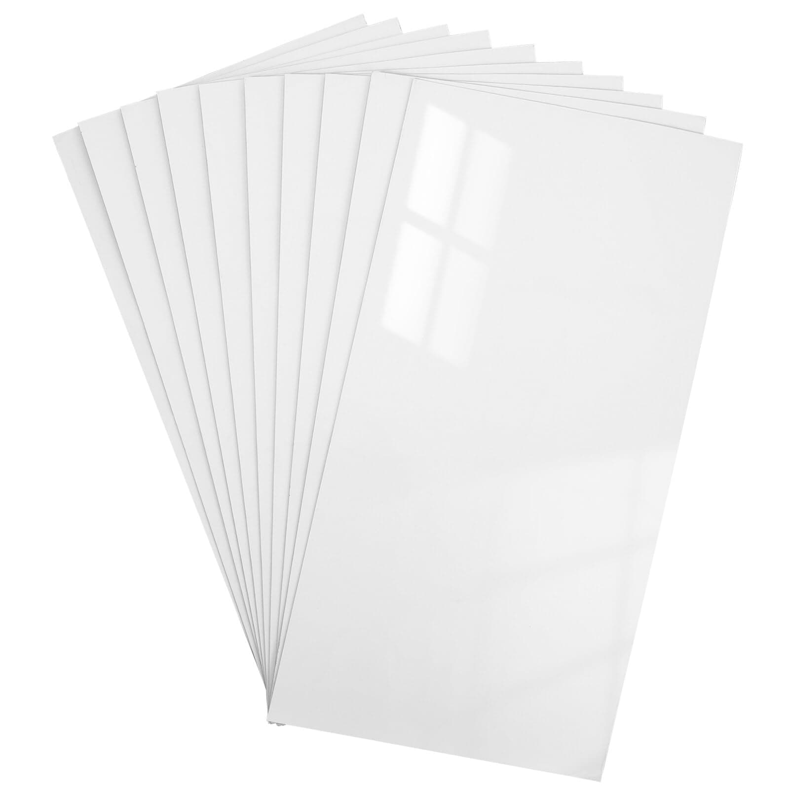 ABOOFAN Peel and Stick Backsplash, 10pcs White Marble PVC Stick on Backsplash Self Adhesive Wall Tile Subway Tile Wall Tiles Marble Kitchen Stickers for Kitchen Bathroom A