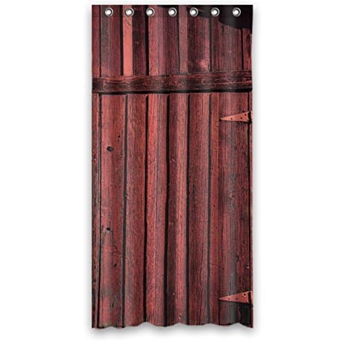 Old Red Barn Door Waterproof Polyester Bath Shower Curtain Size 48x72 Inch
