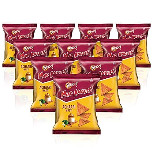 Mad Angles Bingo! Achaari Masti Combo, Crunchy Triangle Chips Perfect for Snacking 660g/725g (Weight May Vary)