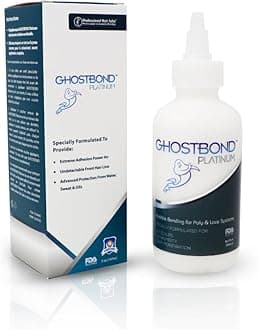 GHOSTBOND Platinum Water Resistant Wig Glue for Extreme Heat - 5oz - Hair Replacement Adhesive for Poly and Lace Wigs. Invisible Bonding Hair Glue - Strong Hold Lace Front Glue