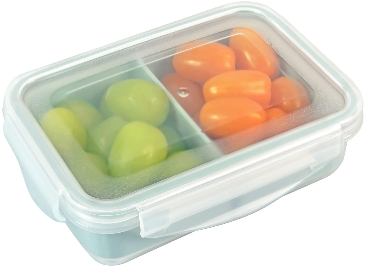 carrotez Food Storage Containers with 2 Removable Compartments, Snack Containers with Airtight Lids, Portion Control, BPA Free, Reusable, 2 Cup (480ml)