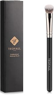 TEOYALL Under-Eye Concealer Brush, Small Flat Angled Synthetic Bristles Flawless Coverage Multitask Brush with Liquid Cream