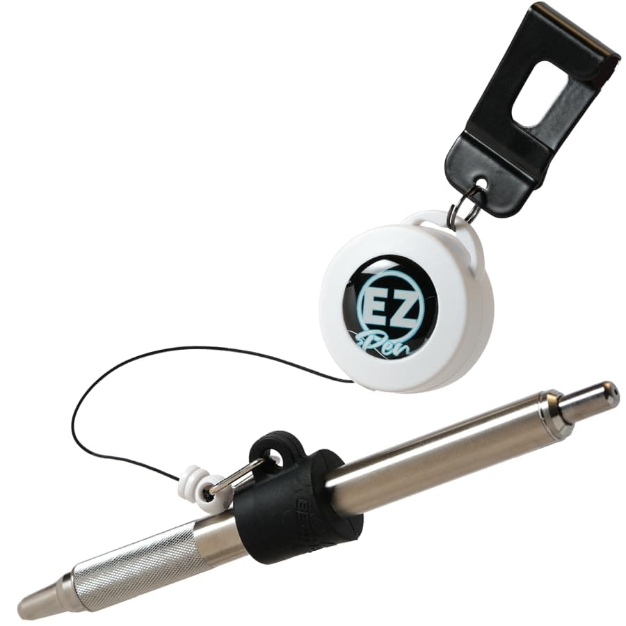 EZ Pen Automatic Stop Retractable Pen Reel for Nurses, Teachers, Waitresses, Carpenters, Contractors & Pros (1)