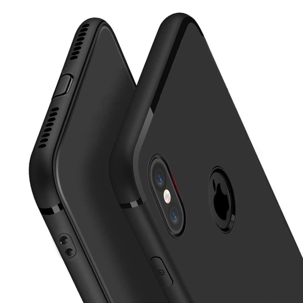 VINNY FROSTEO Shield Soft Silicone with Anti Shockproof Slim Back Cover Case Compatible for Apple iPhone X/XS (Black)