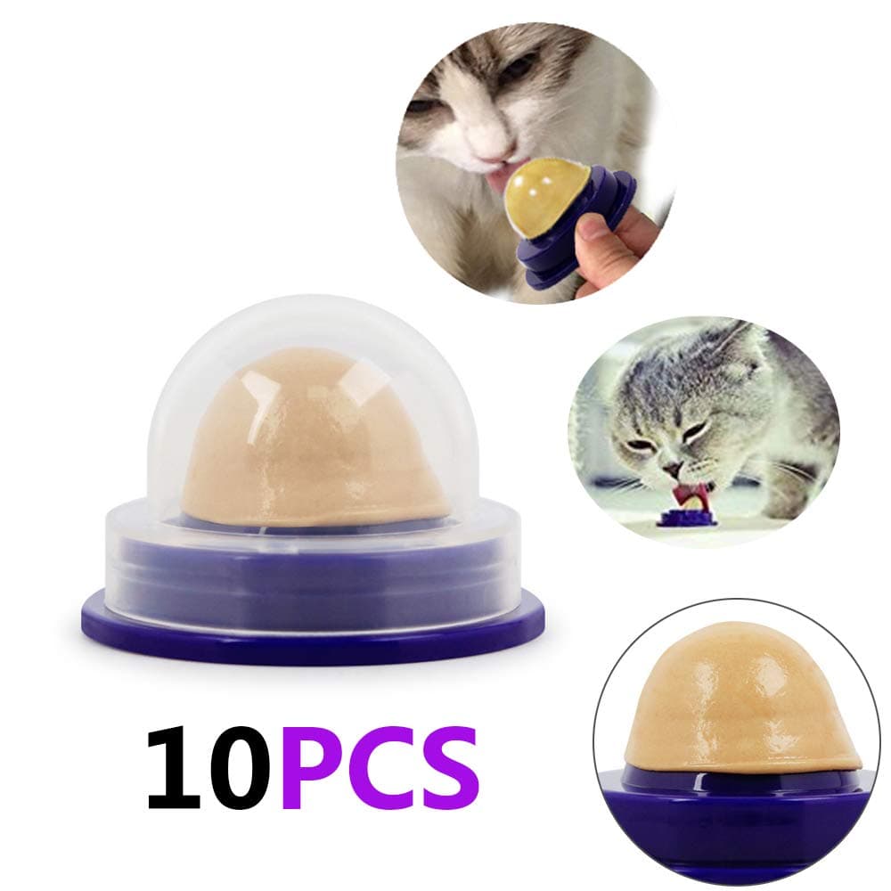 10PCS Pet Cat Snacks,Healthy Cat Snacks Catnip Sugar Candy Cat Treat Sugar Ball Solid Candy Food Nutrition Candy