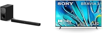 55 Inch 4K Ultra HD TV BRAVIA 3 LED Smart Google TV with Dolby Vision HDR and Exclusive Features for PlayStation®5 (K-55S30), 2024 Model HT-S400 2.1ch Soundbar
