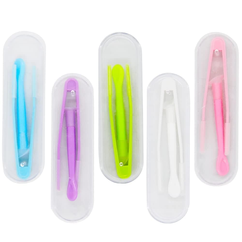 MorTime 5 pcs Portable Contact Lens Stick Tool Case Set (Inserter/Remover+Tweezer with Soft Tip)