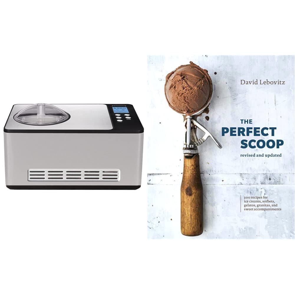 Stainless Steel ICM-200LS Automatic Ice Cream Maker 2 Quart Capacity & The Perfect Scoop, Revised and Updated: 200 Recipes for Ice Creams, Sorbets, Gelatos, Granitas, and Sweet Accompaniments