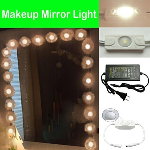 20W Make up Mirror LED Light Kit,Warm 3200K for Vanity Mirror,with Power Adapter and Brightness Dimmer,Also for Car Van Interior