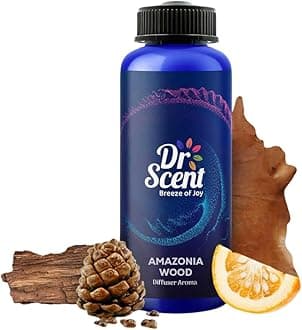 Dr-Scent Diffuser Aroma Oil Amazonia Wood - Bergamot, Orange peel, Leather, Balsamic, Woody, Cedarwood and Vanilla Notes | for Offices, Homes, Shops, Hotel Rooms & Big Lobbies(1000ml)