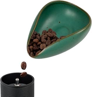 watchget Coffee Beans Dosing Cup Coffee Dosing Tray Ceramic Dosing Container Loose Leaf Tea Container Single Dose Measuring Tray Dark Green