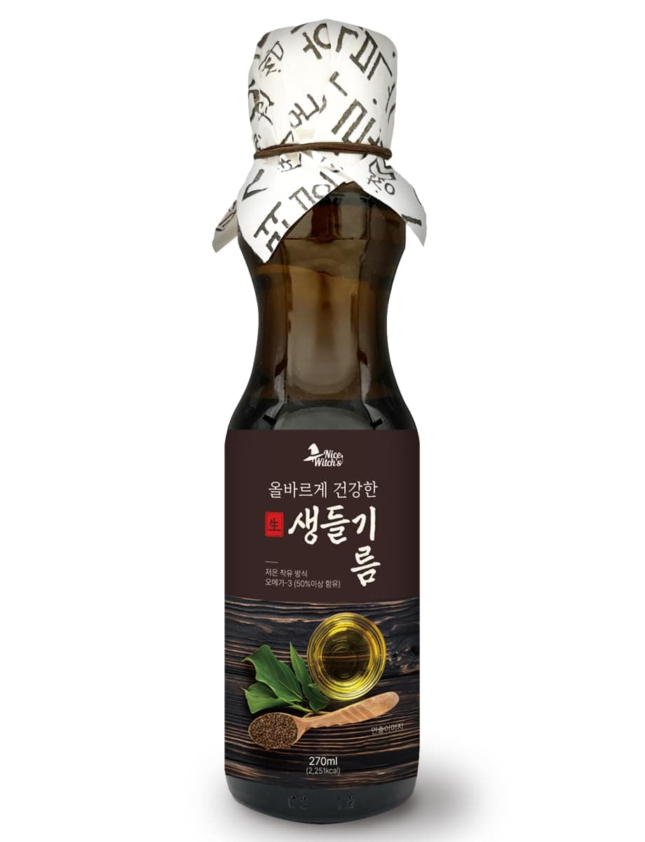 NICE WITCH'S Raw Perilla Oil 270ml / 9.5oz - 100% Perilla Seeds, low-temperature compression 저온압착 생들기름