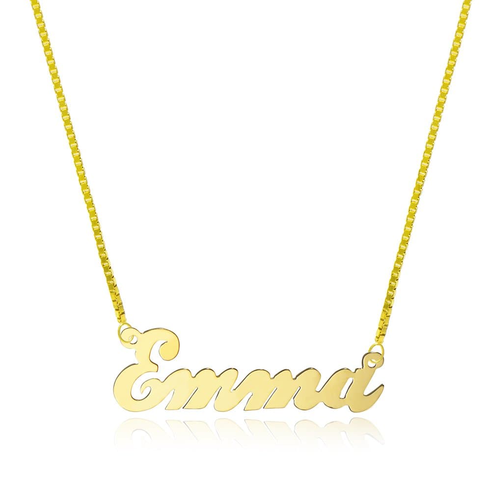 14K Yellow Gold Personalized Name Necklace - Style 2 - Custom Made Any Name