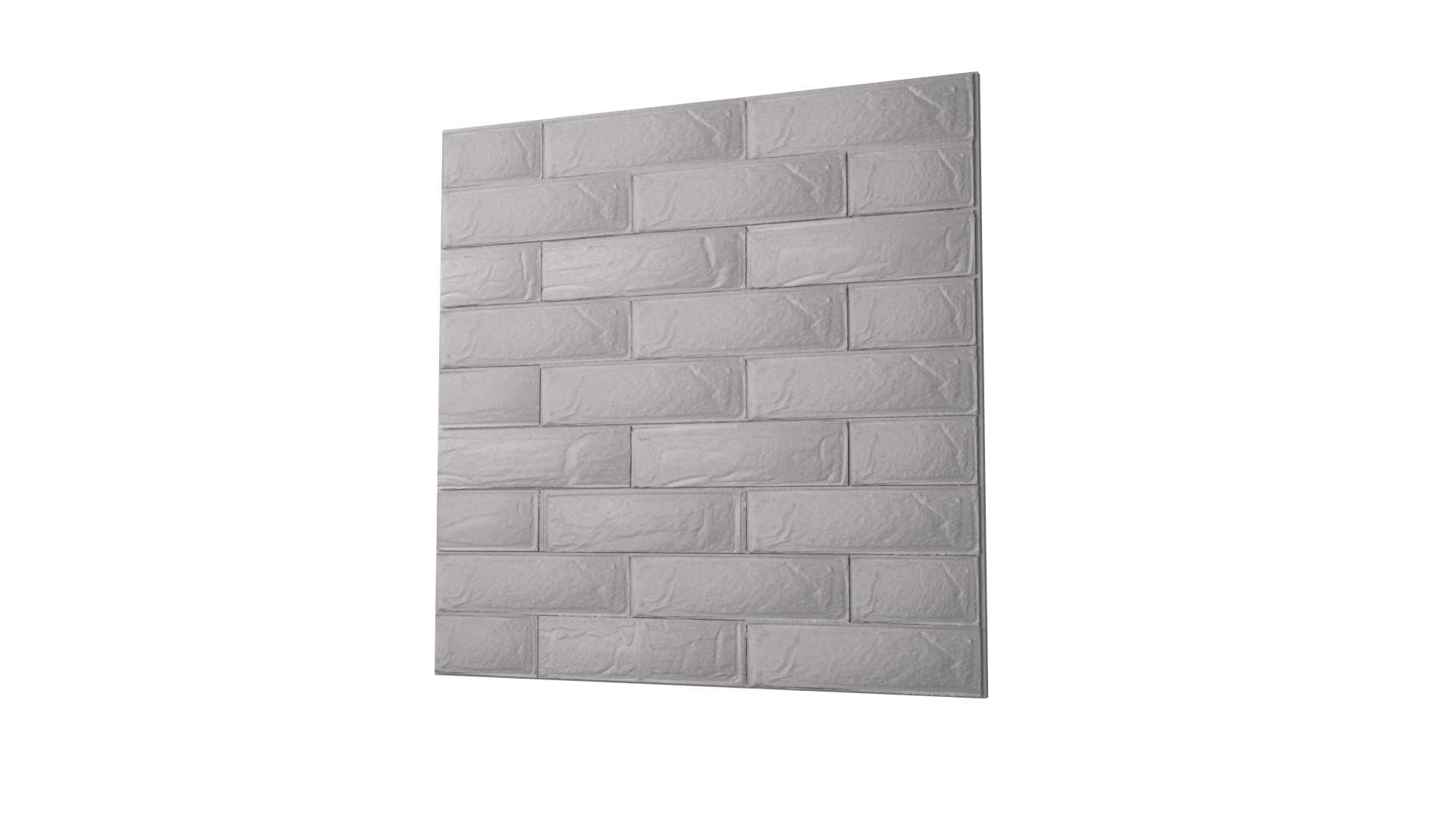 Anigma 3D PVC Wall Panels, 5 Different Shapes, White/Black, Easy Installation, 12 Panel Pack, 500x500mm Each Panel (Bricks/White)