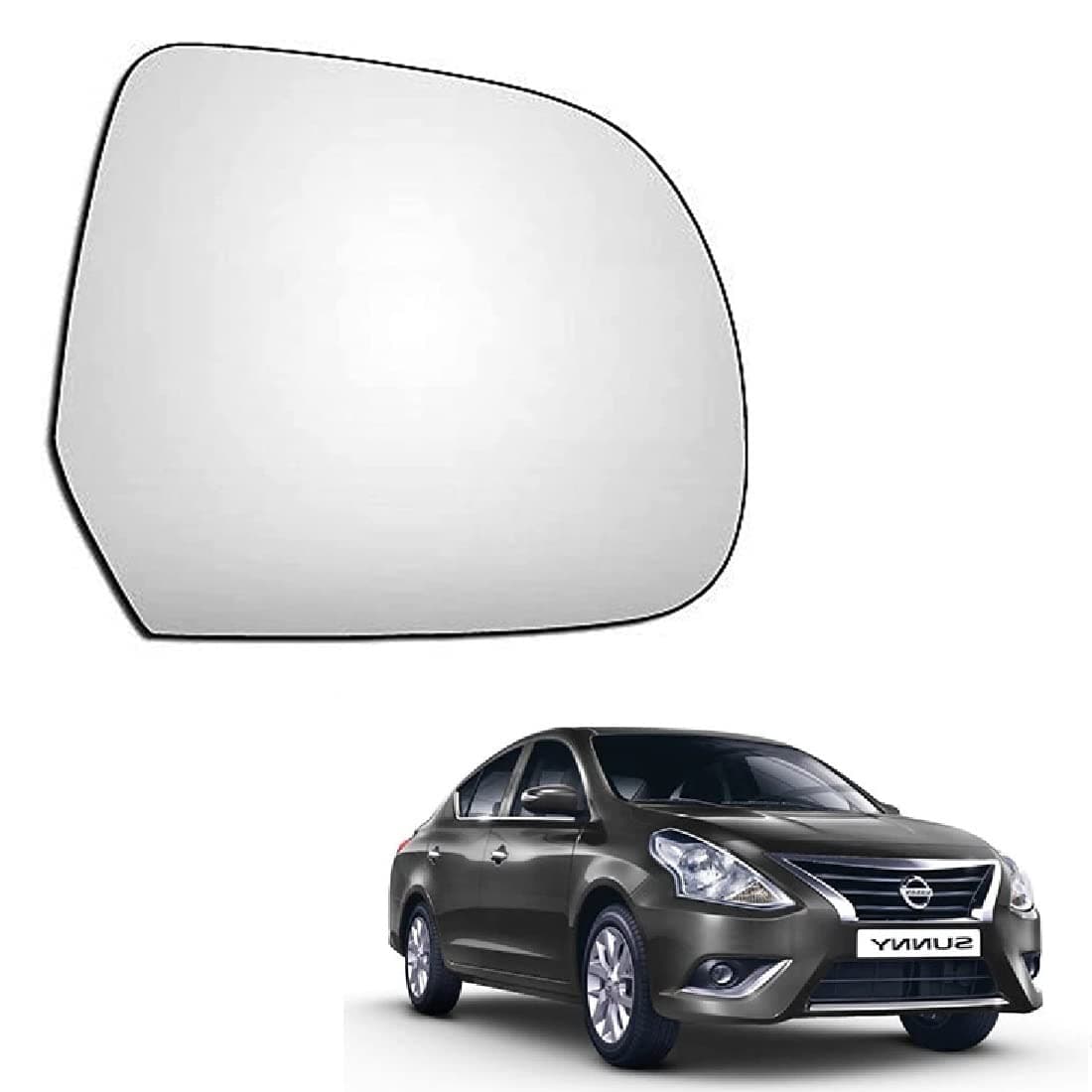 ORVM Side View Mirror Glass/Sub Mirror Plate compatible with Nissan Sunny 2011-2020 Year Model (RIGHT DRIVER SIDE)