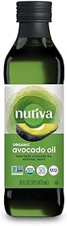 Nutiva Organic Steam-Refined Avocado Oil, 100% Pure, 16 Fl Oz, USDA Organic, Non GMO, Whole 30 Approved, Keto, Paleo, High-Heat Oil with Neutral Flavor and Aroma for Cooking & Frying