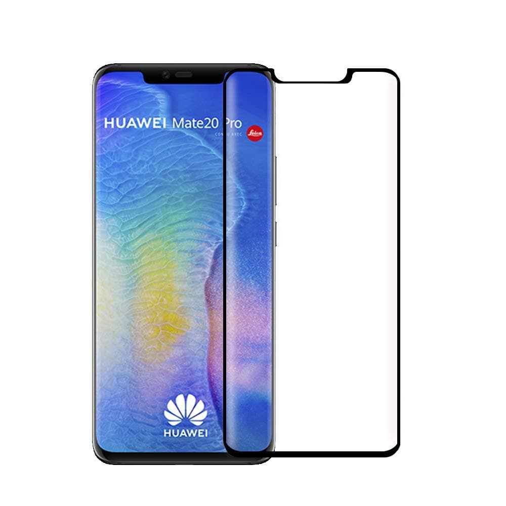 Screen Protector for Huawei Mate 20 Pro, Edge Full Coverage 9H Hardness Tempered Glass Screen Protector for Huawei Mate 20 Pro (Black)