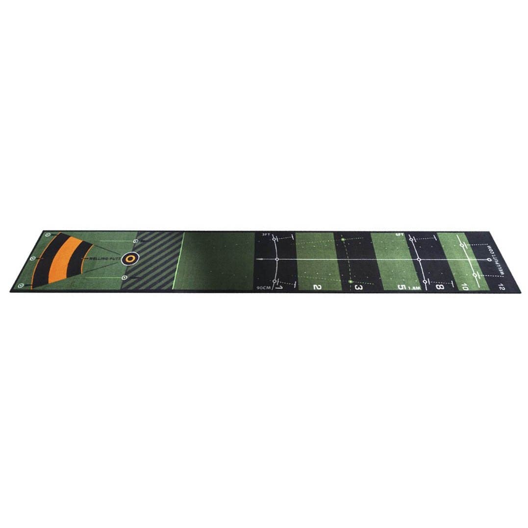 Wellputt Pro Putting Mat 3 Courses 13Ft-4M Black Training Aid