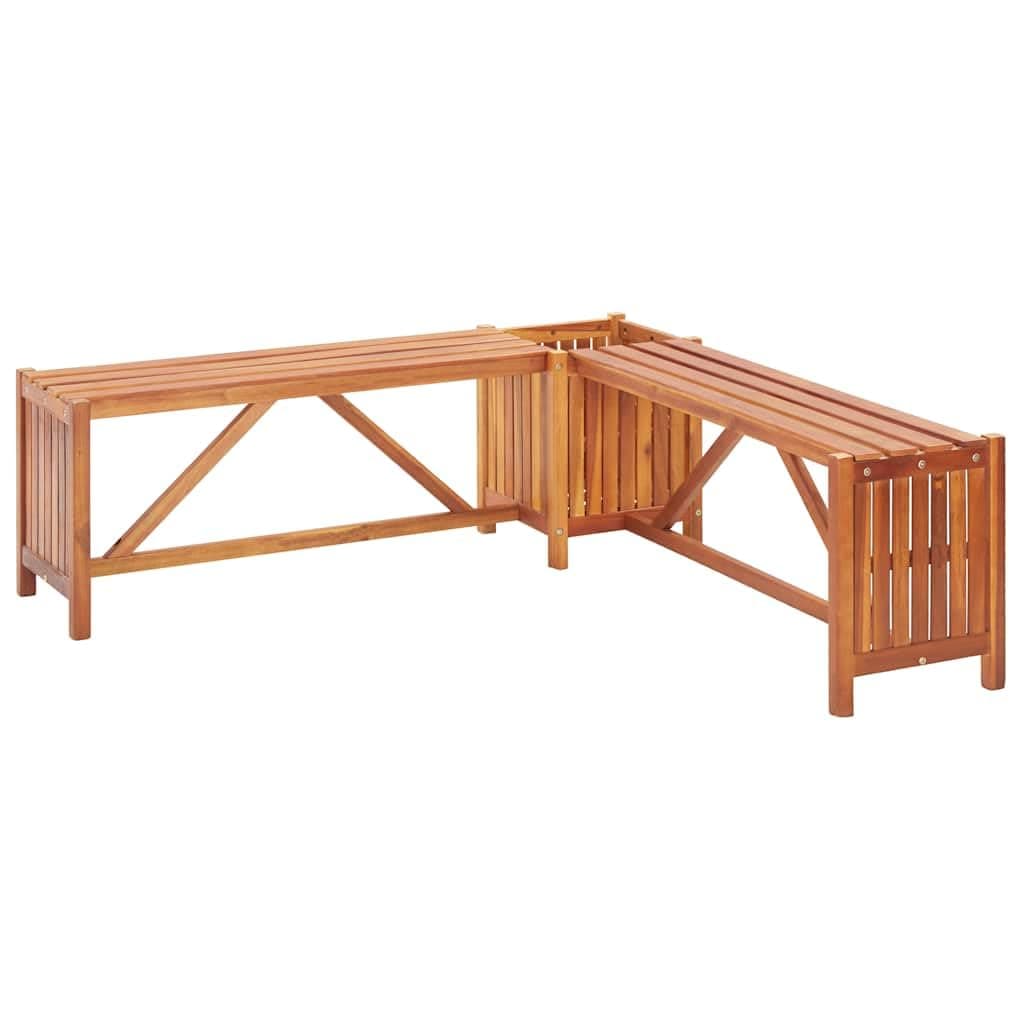 Garden Bench Brown Solid Acacia Wood 46.1 x 46.1 x 15.7 in