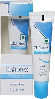 Pharm Chaptex SPF 15 Lip Care Lip Balm | Paraben-Free, 10g, White