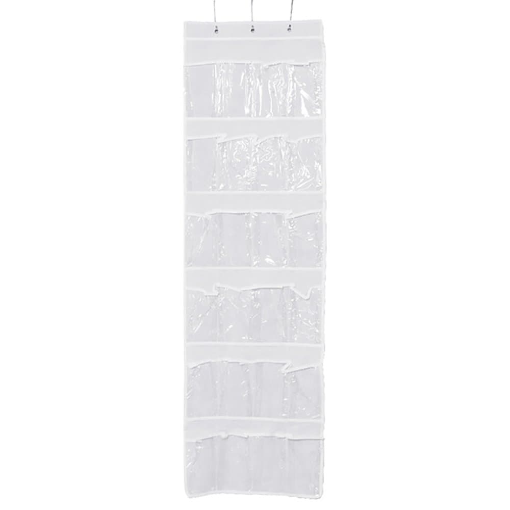 Over the Door Shoe Organizer 24 Pockets Space Save Hanging Bag Shoes Hanger Storage Clear
