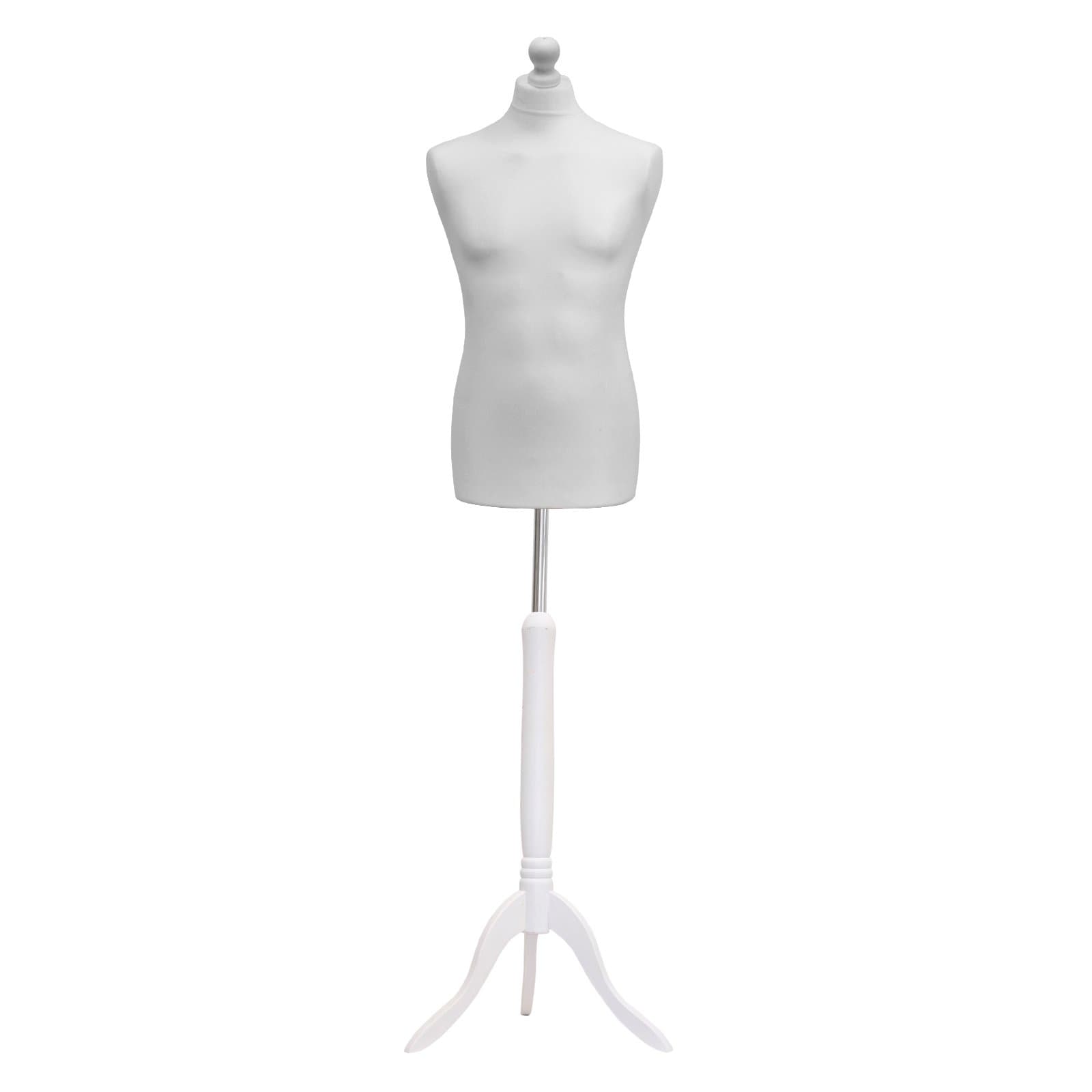 STERLING SILVER LTD White Male Tailors Dummy Mannequin With A White Wood Stand