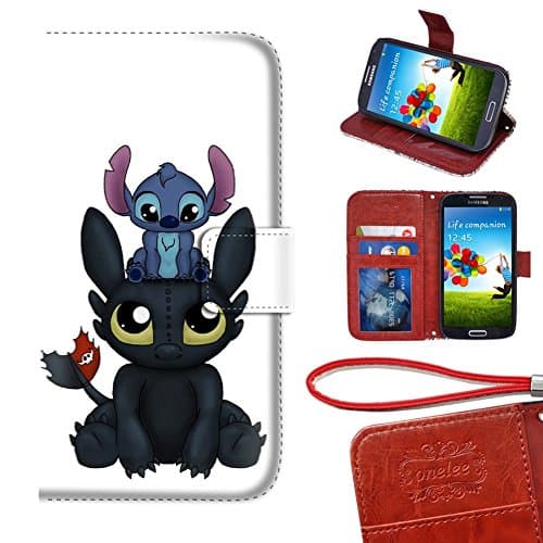 Customized PU Leather Cute Stitch And Toothless Samsung Galaxy S7 Edge Wallet Case