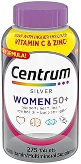 Centrums Silver Women 50+ Multivitamin, 275 Tablets Bundle - Non-GMO & Gluten Free, Adult Multi & Letter Vitamins Herbals & Dietary Supplements for Health